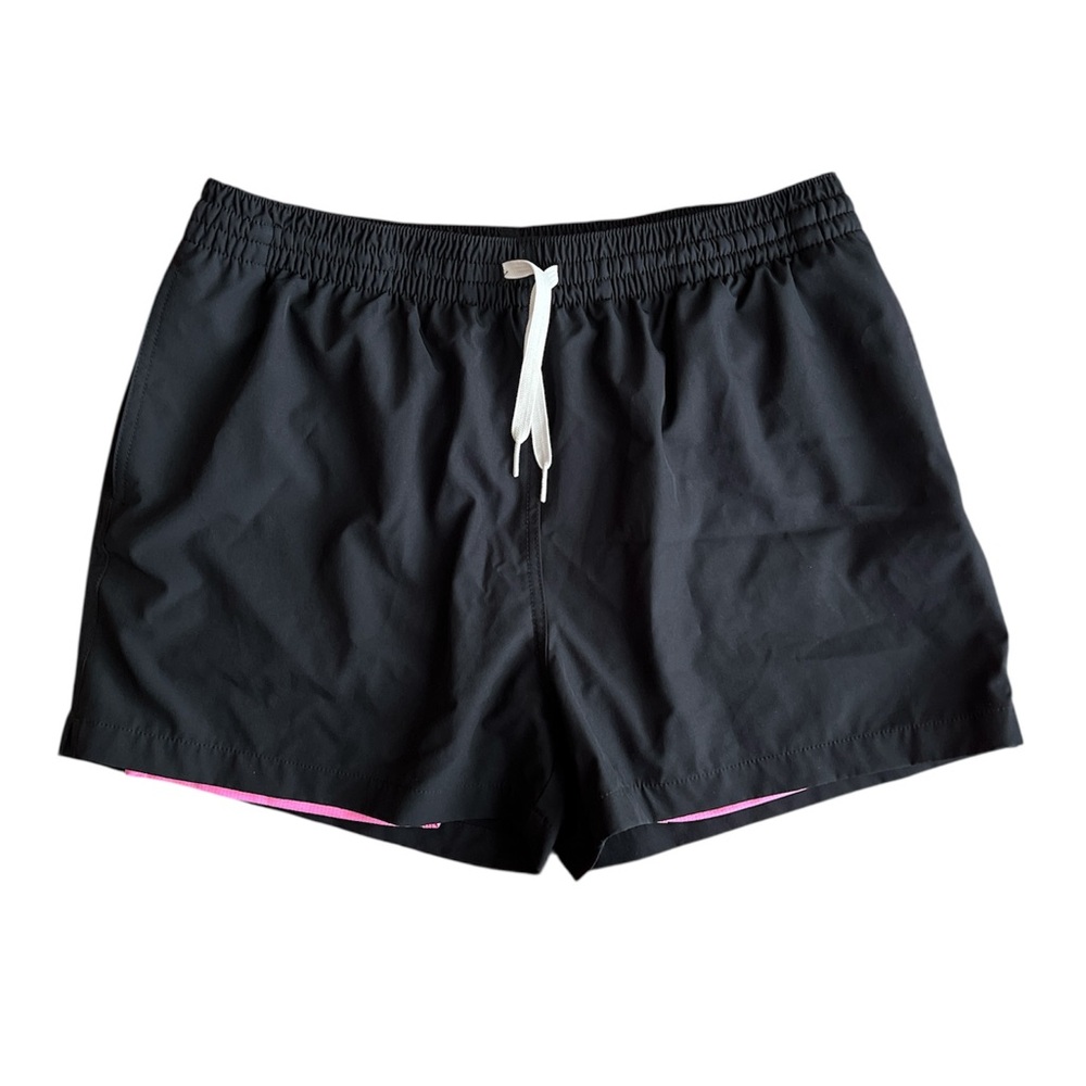 chubbies Black Swim Trunks with Pink Lining